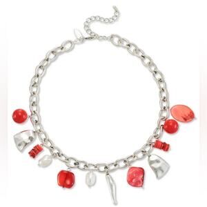 Style & Co Mixed-Metal Beaded Charm Necklace, 17" + 3" extender